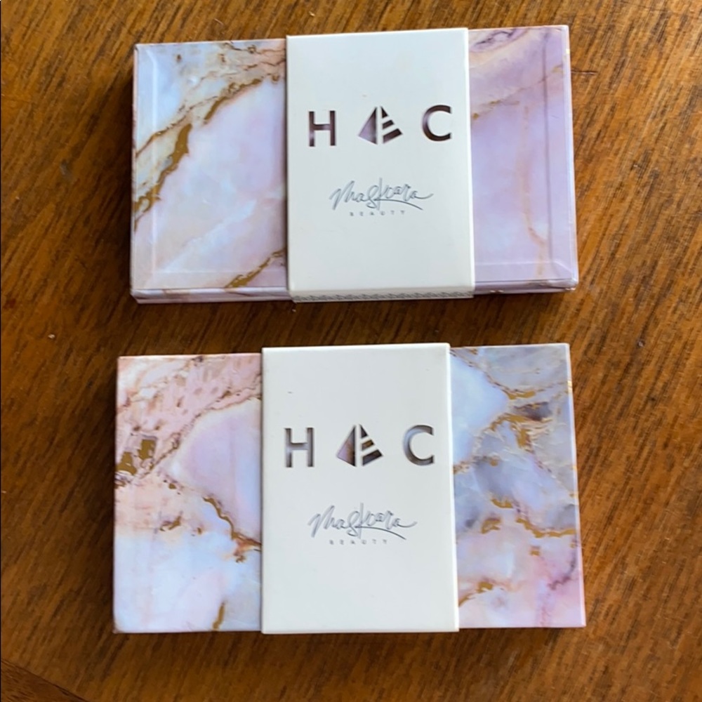 Maskcara Beauty 2 Empty HAC Compacts Marble New
